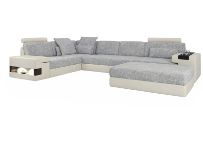 Living Room L-shape Modern Design Sofa Sofas Sitting Area with Stool Wohnlanschaft Furniture