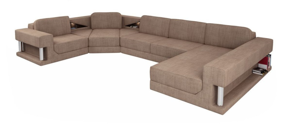 U-shape Bed function Couch Design Upholstery Textile Corner Living landscape Corner sofa Fabric