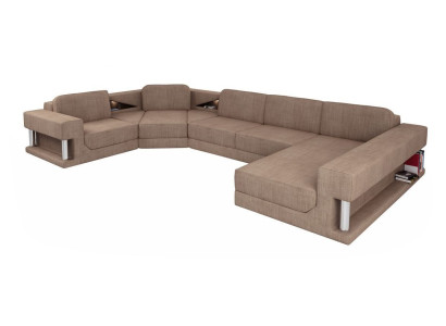 U-shape Bed function Couch Design Upholstery Textile Corner Living landscape Corner sofa Fabric