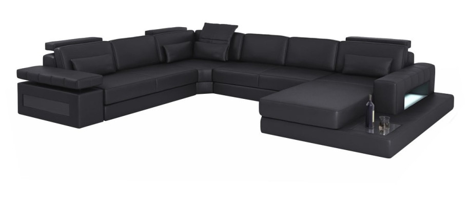 Living landscape Bed function Leather Corner sofa U-shape Sofa Couch Textile Sofas Design
