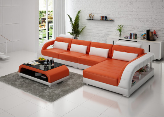 Leather sofa USB Living landscape Corner sofa Eck Suite Design Modern Sofa G8012C new