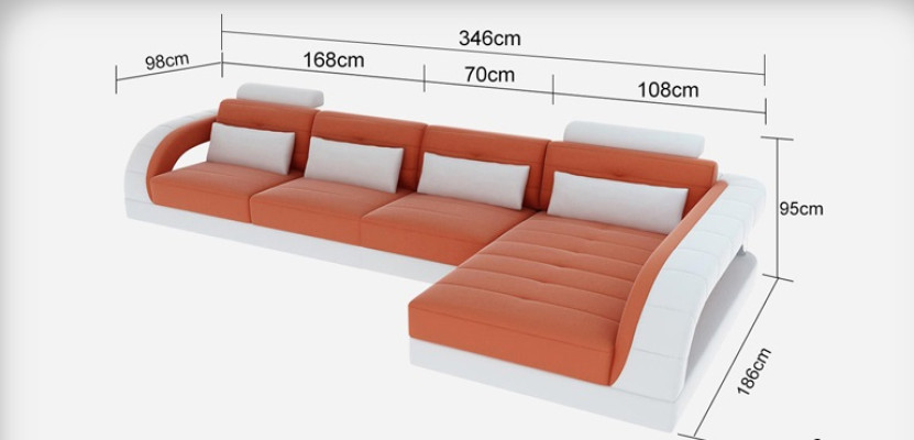 Leather sofa USB Living landscape Corner sofa Eck Suite Design Modern Sofa G8012C new