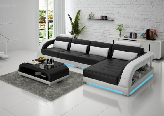 Leather sofa USB Living landscape Corner sofa Eck Suite Design Modern Sofa G8012C new