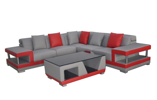 Leather Sofa Couch Living Landscape Corner Suite Deco Design Modern Sofa L-shape