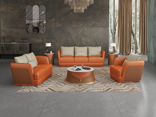 Italian Designer Living room Furniture Leather Sofa Couch Set Sofa Couch Set