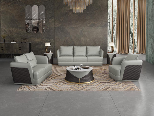 Italian Designer Living room Furniture Leather Sofa Couch Set Sofa Couch Set