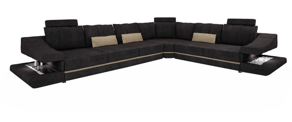 Living room Textile Black Sofa Sofas L-FormSeat Color Corner sofa Couch Upholstered furniture