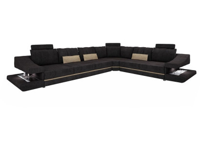 Living room Textile Black Sofa Sofas L-FormSeat Color Corner sofa Couch Upholstered furniture