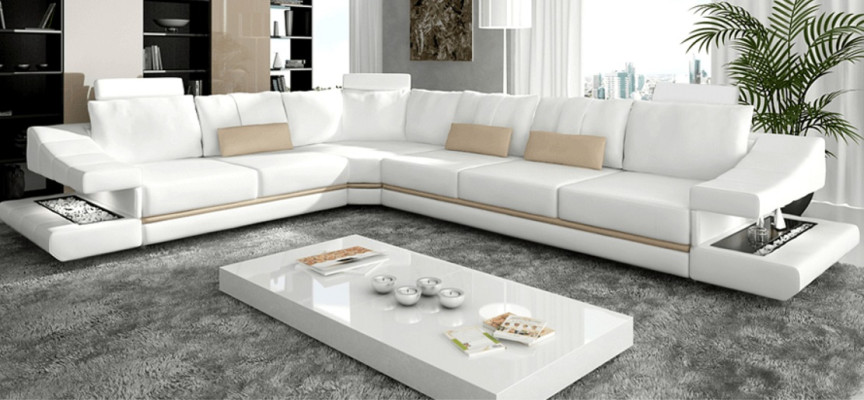 Living room modern design sofas couches eleganc L-shape corner sofa fabric couch new