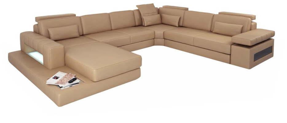 Living landscape U-shape Design Modern Sofa Couch Corner sofa Leather Upholstery new