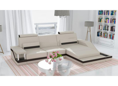 Corner sofa Living landscape Sofa USB Corner Suite Leather Textile Fabric Custom made