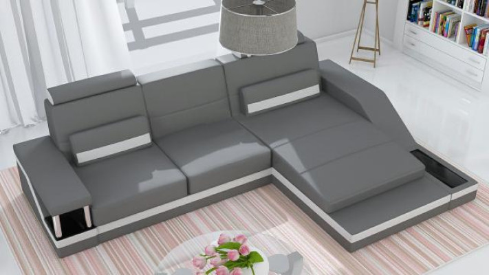 Corner sofa Living landscape Sofa USB Corner Suite Leather Textile Fabric Custom made