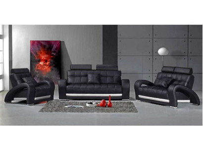 Leather sofa with USB Living landscape 3+2+1 Seater Suite Design Modern Sofa B2023