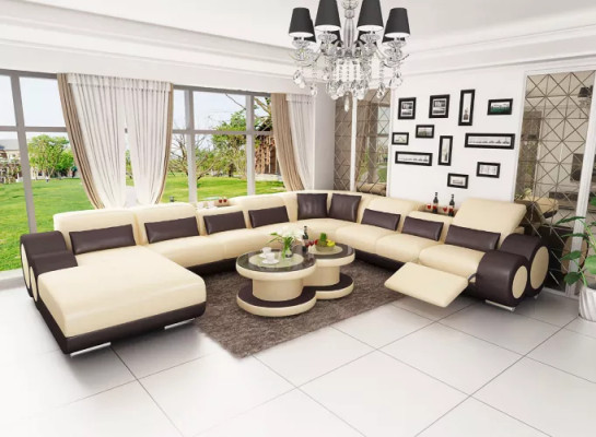 Corner suite Living landscape Corner sofa Sofa Design Couch Sofas Couches Table 2-piece.
