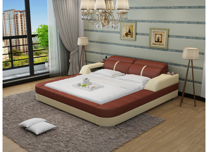 Luxury Waterbed Double Multifunction s Bed Upholstery + USB Water Beds 180x200