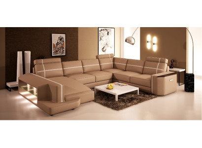 Our modern U-shaped leather sofa in an exquisite designer style