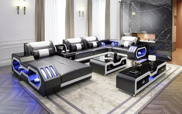 Design Corner suite Corner sofa Sofa Couch Sofas Couches Table 2-piece. Living landscape
