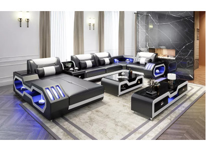 Design Corner suite Corner sofa Sofa Couch Sofas Couches Table 2-piece. Living landscape