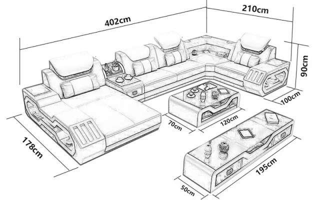 Design Corner suite Corner sofa Sofa Couch Sofas Couches Table 2-piece. Living landscape