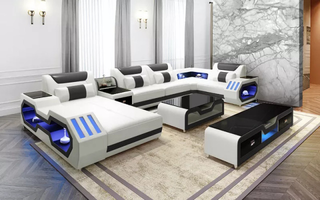 Design Corner suite Corner sofa Sofa Couch Sofas Couches Table 2-piece. Living landscape