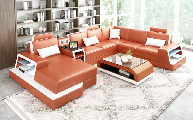 Design Living landscape Corner sofa Sofa Couch Sofas Corner suite Couches new Upholstery