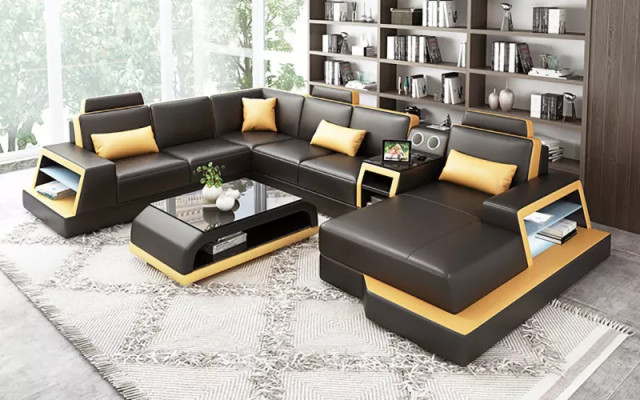Design Living landscape Corner sofa Sofa Couch Sofas Corner suite Couches new Upholstery