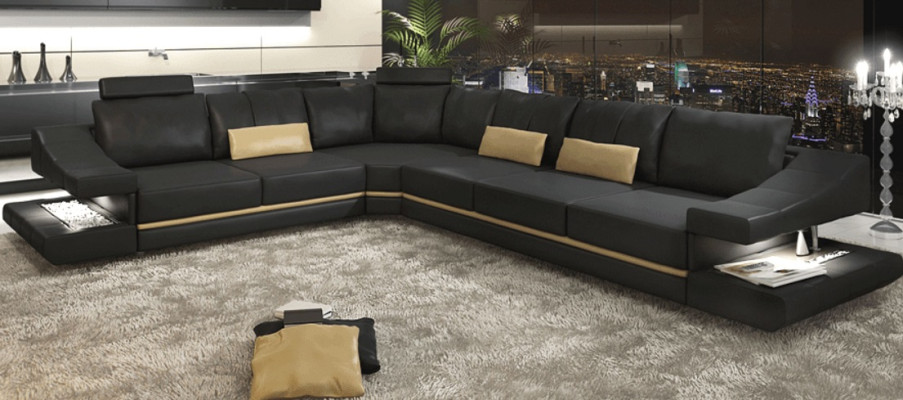 Living room Textile L-shape Sofas Black new Corner sofa Couch Upholstered furniture