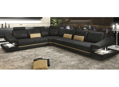 Living room Textile L-shape Sofas Black new Corner sofa Couch Upholstered furniture