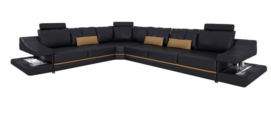 Living room Textile L-shape Sofas Black new Corner sofa Couch Upholstered furniture