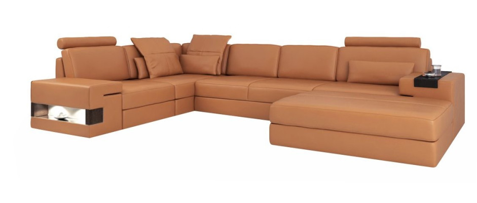 Modern Luxury Sofa Corner Set L-shape Upholstered Leather Furniture Leather Sofa