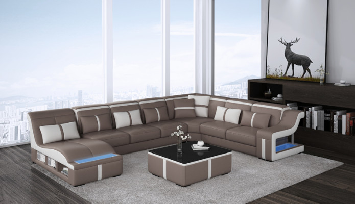 Corner Sofa Couch Upholstery Corner Seat U-shape Leather Suite Living landscape