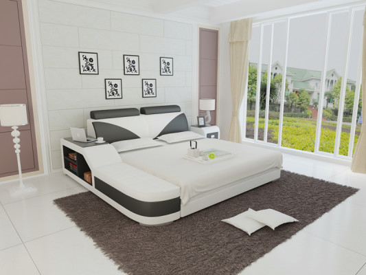 Waterbed Hotel Double bed Beds Complete leather bed, bed padded water + USB