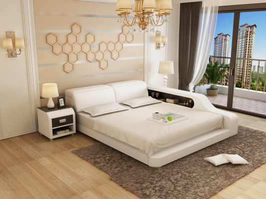 Waterbed Hotel Double bed Beds Complete Leather Bed Water with USB Upholstered bed