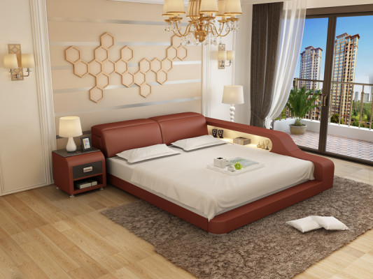 Waterbed Hotel Double bed Beds Complete Leather Bed Water with USB Upholstered bed