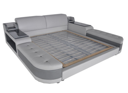 Design de Luxe Bed + USB Padding Hotel Modern Beds Leather 140/160/180/200
