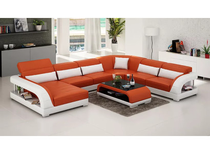 Corner sofa U-shape Modern sofa Leather sofa Couches Upholstery Designer sofas Table 2-piece