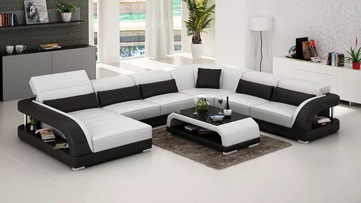 Corner sofa U-shape Modern sofa Leather sofa Couches Upholstery Designer sofas Table 2-piece