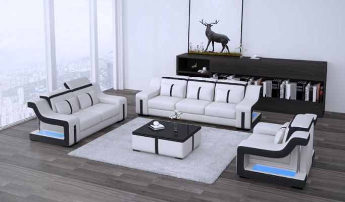 Leather Living room Sets Couch Set Sofas Couches Sofa set 3+2+1 with USB