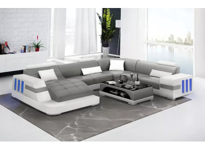 Designer Sofa Corner sofa Leather sofa Sofas U-shape Upholstery Couch Living landscape Leather