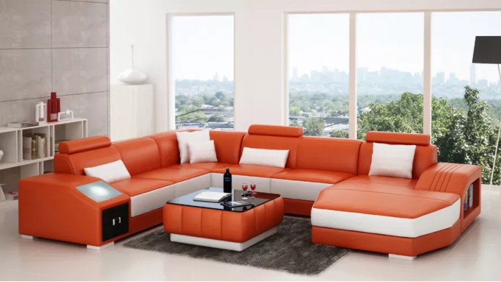 Leather sofa Designer sofa Corner sofa U-shape Modern sofa Leather sofa Corner sofa Upholstery