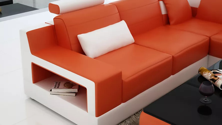 Leather sofa Corner sofa U-shape Living landscape Designer Sofa Modern Sofas Coffee table