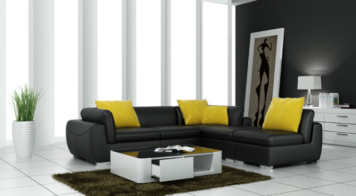 Leather sofa Couch Living landscape Corner sofa Eck Suite Design Modern Sofa F3014 new