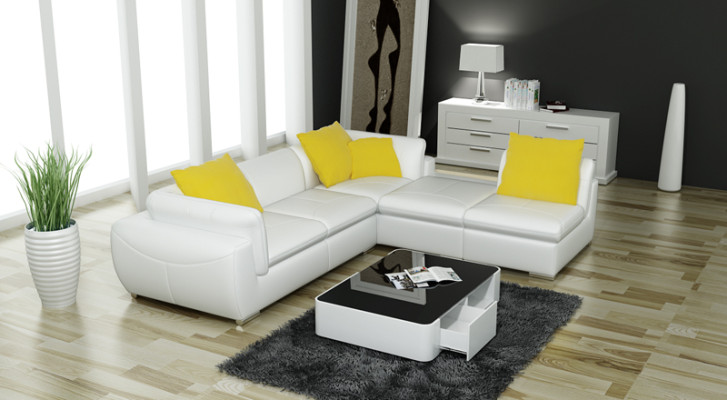 Leather sofa Couch Living landscape Corner sofa Eck Suite Design Modern Sofa F3014 new