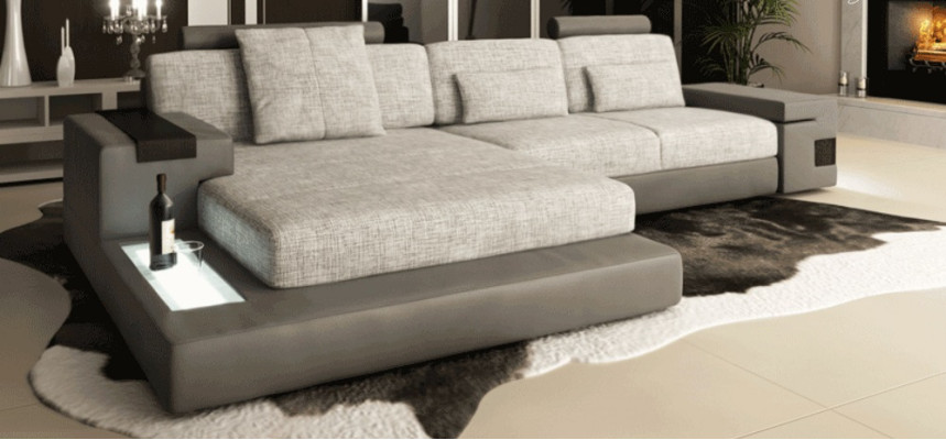 Design Sofa Couch Corner Upholstered furniture Living room L-shape Modern Elegant Textile Fabric