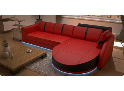 DESIGNERSOFA Sofa bed LEDERCorner sofa with USB LEDERSOFA Corner sofa with Bed function