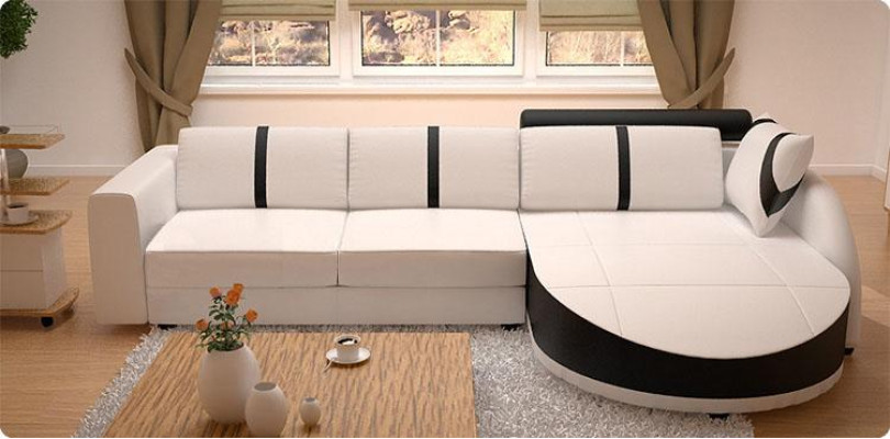 DESIGNERSOFA Sofa bed LEDERCorner sofa new LEDERSOFA Corner sofa with Bed function