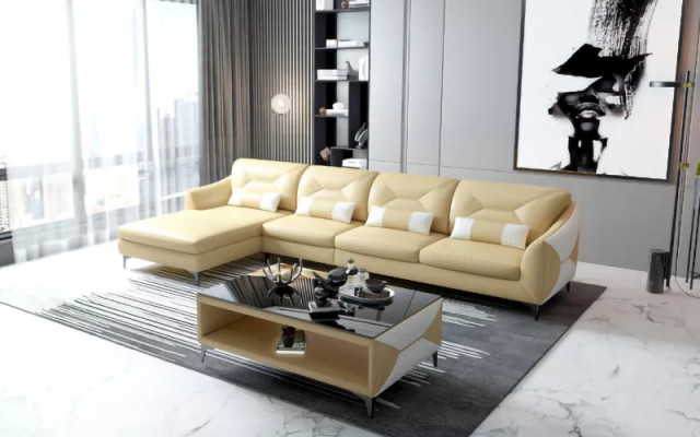 Corner sofa Upholstery Corner sofa L-shape Modern Coffee table Sofa Living landscape 2-piece. new