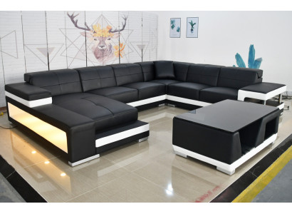 Luxury Living room Sofa Corner sofa Upholstery Corner Eofas Couches Led Leather Couch Suite