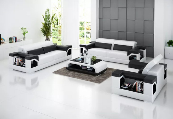 Sofa set 321 Seater Coffee table Living landscape Leather sofa Modern sofa Couch