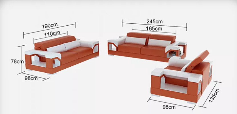 Sofa set 321 Seater Coffee table Living landscape Leather sofa Modern sofa Couch